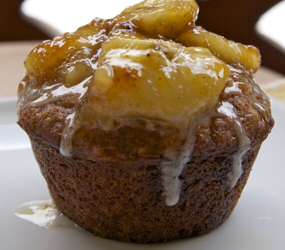 Banana Foster Topped Coconut Banana Cupcakes [Recipe]