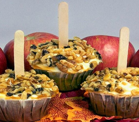 Caramel Apple Cupcakes with Walnuts [Recipe]