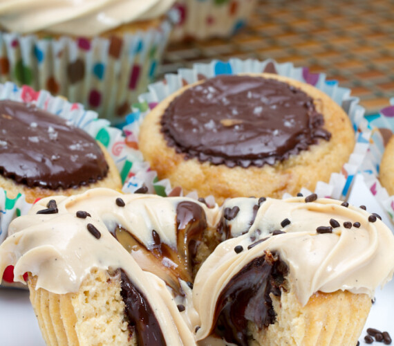 Vanilla Bean Cookie Reeses Butter Cup Cupcakes